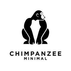 Chimpanzee Logo icon design illustration