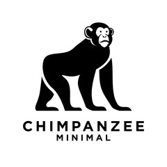 Chimpanzee Logo icon design illustration