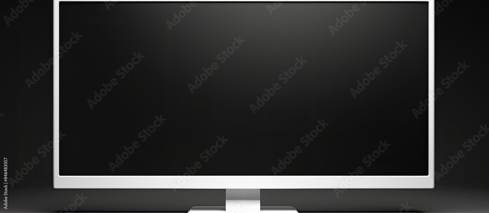 Poster White isolated modern computer monitor with a black screen providing a perfect copy space image