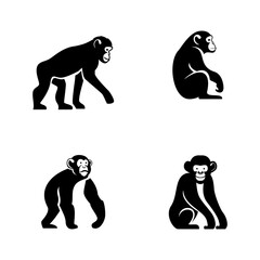 Chimpanzee Logo icon design illustration