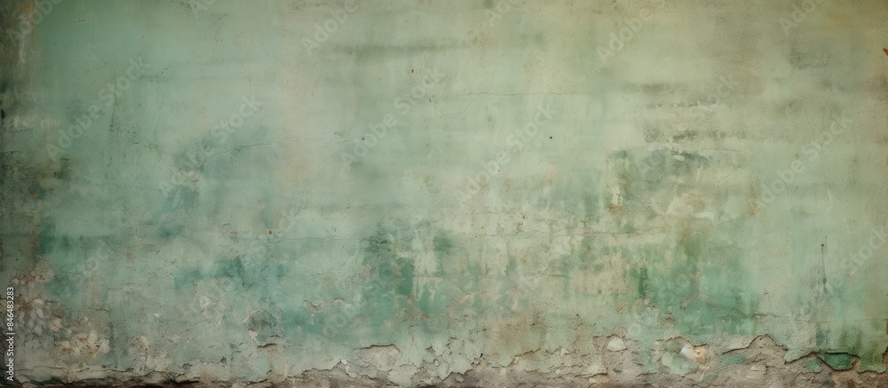 Aufkleber the wall has an image with copy space featuring the texture of aged green plaster