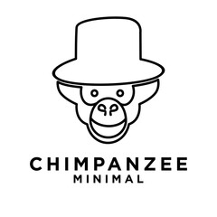 Head Chimpanzee Logo icon design illustration