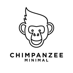 Head Chimpanzee Logo icon design illustration