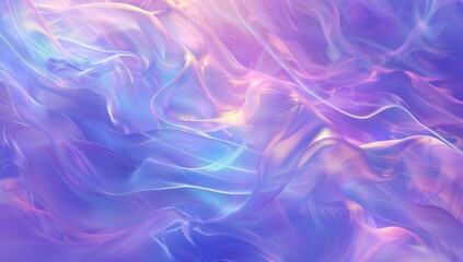 Obraz premium Ethereal Holographic Background, pastel purple and blue, soft lighting, flowing shapes, digital art style