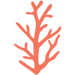 Red coral cartoon illustration 