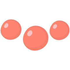 Red pearls cartoon illustration 