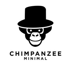 Head Chimpanzee Logo icon design illustration
