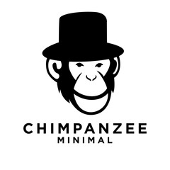 Head Chimpanzee Logo icon design illustration