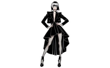 Obraz premium Black Line Trendy Line Art Woman