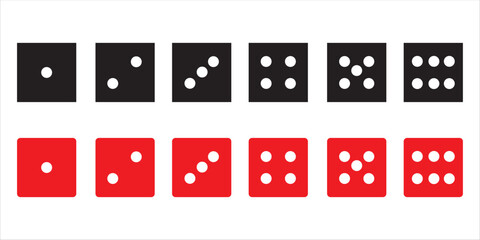 Game dice icon set simple design