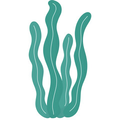 Green seaweed cartoon illustration 