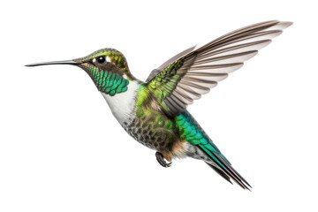Fototapeta premium Hummingbird in flight, isolated on transparent background