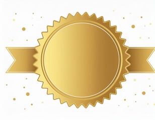 Gold seal  illustration, elegant design, isolated on white