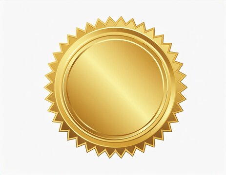 Gold seal  illustration, elegant design, isolated on white