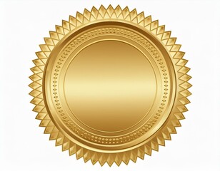 Gold seal  illustration, elegant design, isolated on white