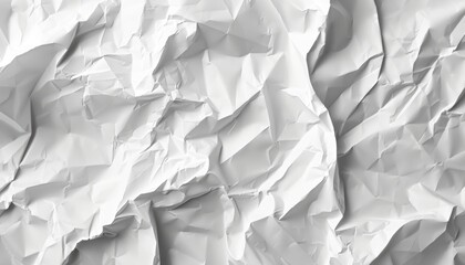 Obraz premium Abstract background of crumpled white paper texture with wrinkled folds. High-resolution image perfect for design overlays and creative projects.