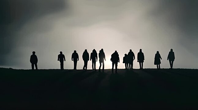 Silhouettes in Unison: One Person Illuminates as a Guiding Beacon