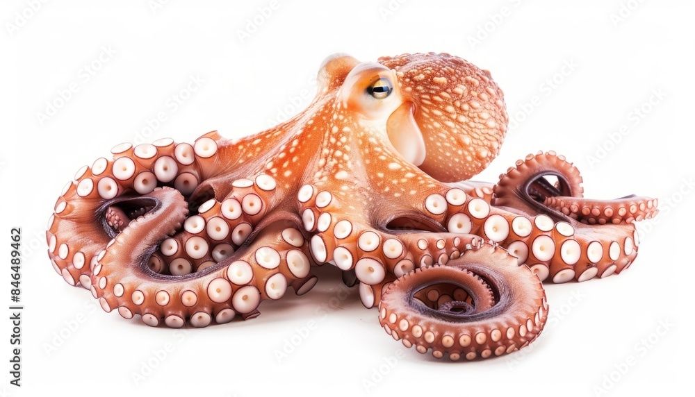 Wall mural Vibrant Octopus Captured in Stunning Isolation - AR 7:4