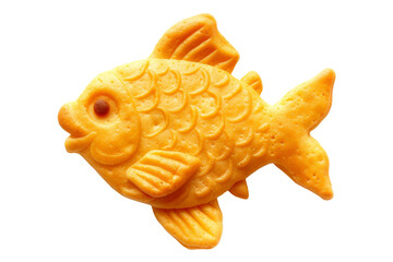 Fish shaped cookie isolated on transparent background
