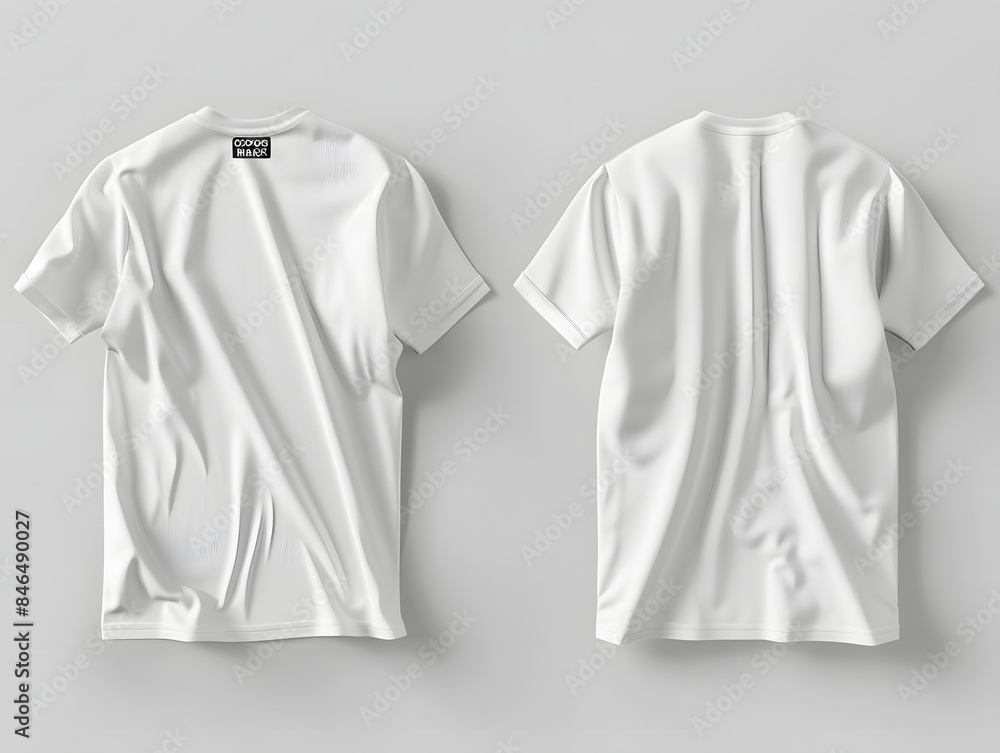 Wall mural Back view and the front view white t-shirt mockup