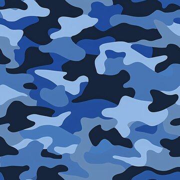 Simple Camouflage seamless pattern in Dark blue. Military camouflage. illustration formats 4096 x 4096