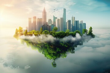 A city floating in the air