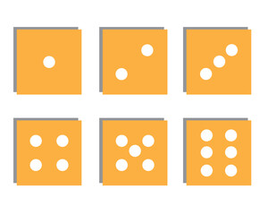 Game dice icon set simple design