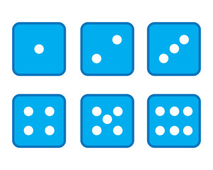 Game dice icon set simple design