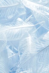 Delicate dandelion seed in focus with soft blue sky, showcasing intricate texture