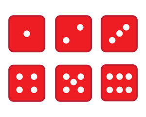 Game dice icon set simple design