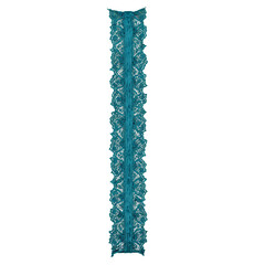 Teal blue lace garter belt soft focus gently rising in an elegant swirl tranquil mood