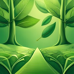Green background, earth day or environmental protection theme