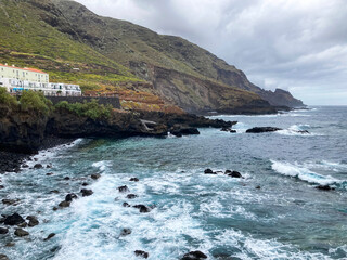Fototapeta premium Scene of the cliff and sea in La Fajana, La Palma Island, Canary Islands.