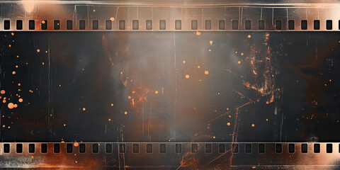 Grunge faded vintage film strip with an aged and worn look.