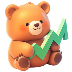 Naklejka premium Bear stock market, a condition in which stock prices continue to fall for a long period of time. Trading volume is also small. It is like the slow movement of a bear.