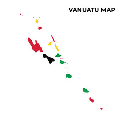Vanuatu flag map vector design illustration.