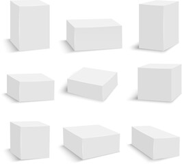 White cardboard box set