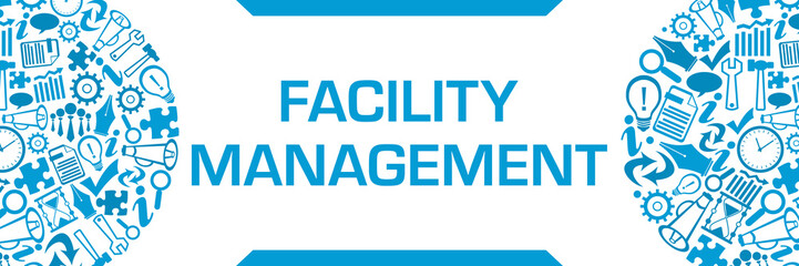 Facility Management Blue Business Symbols Circular Left Right Horizontal 