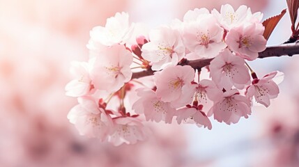 Fototapeta premium Beautiful blooming almond tree with flowers in full bloom. Concept for Spring.