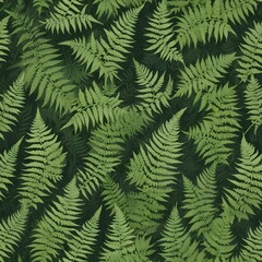 Texture of fern leaves on a dark green background