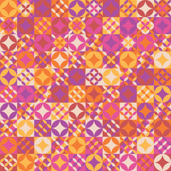 Neo geo seamless pattern with unique geometric shapes. Abstract vector illustration for poster, banner, flyers, book cover, presentation, wallpaper, package, gift wrap