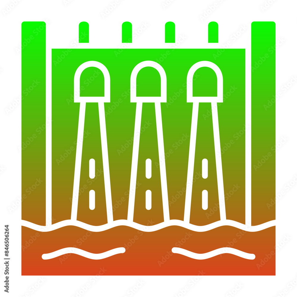 Sticker hydroelectric icon