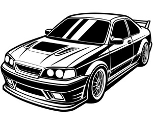 racing sport car logo illustration