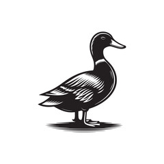 Bold Vector Duck Silhouette Design