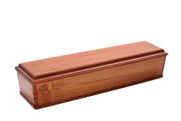 흰배경에 장례식에서 시체를 모시는 관,