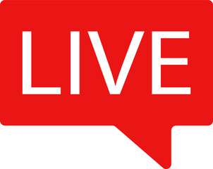 Live streaming icon . Live broadcast video broadcasting icon. Red button sign for news, shows, video, TV, movies. Vector illustration .