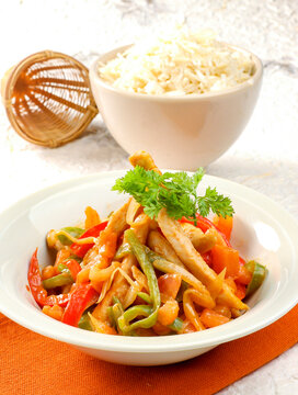 salteado de pavo con verduras 
