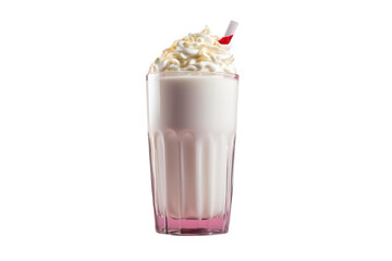 Milkshake glass on transparent background design