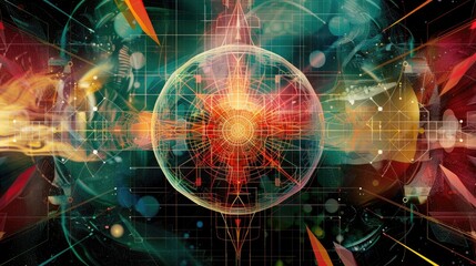 Obraz premium Artistic radar chart with vivid colors and unique design elements