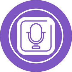 Microphone Square Vector Icon